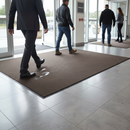 Light Slate Gray Premium Dust Control Plushway Entrance Mat - Brown