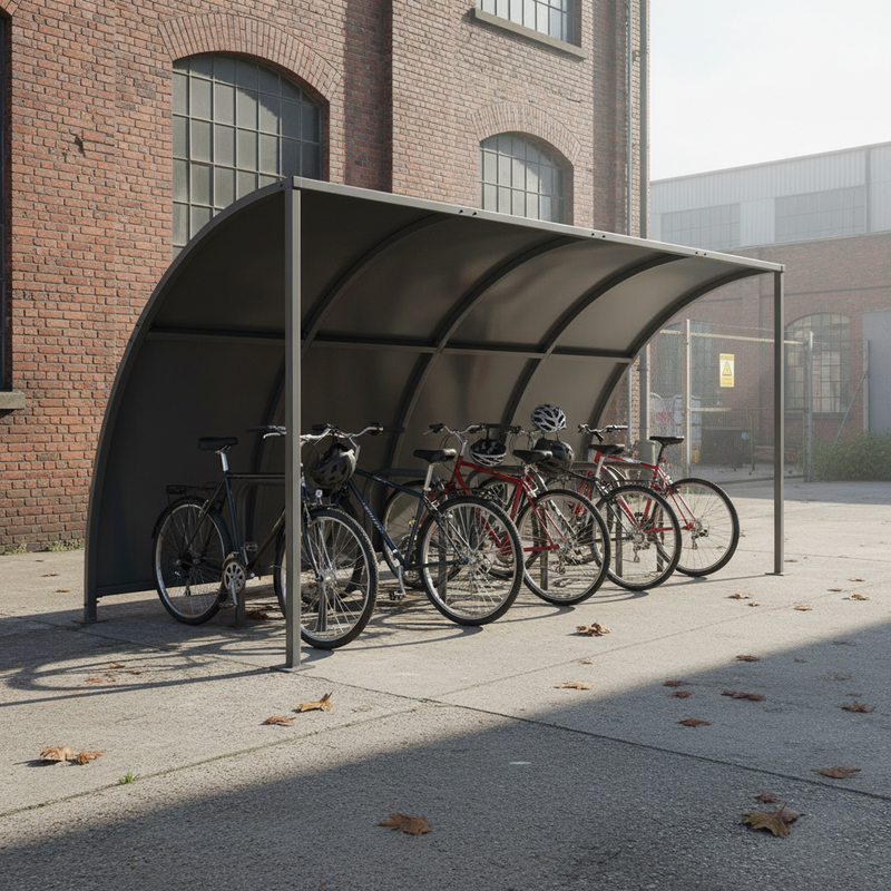 Dark Slate Gray Professional Open Sided Bike Shelter with Galvanised Roof - 1m to 5m Extensions