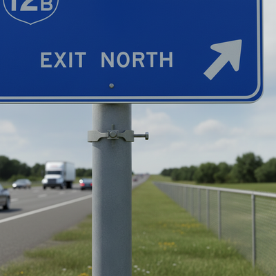 Heavy Duty Anti Rotational Sign Post Clip for 76mm Poles