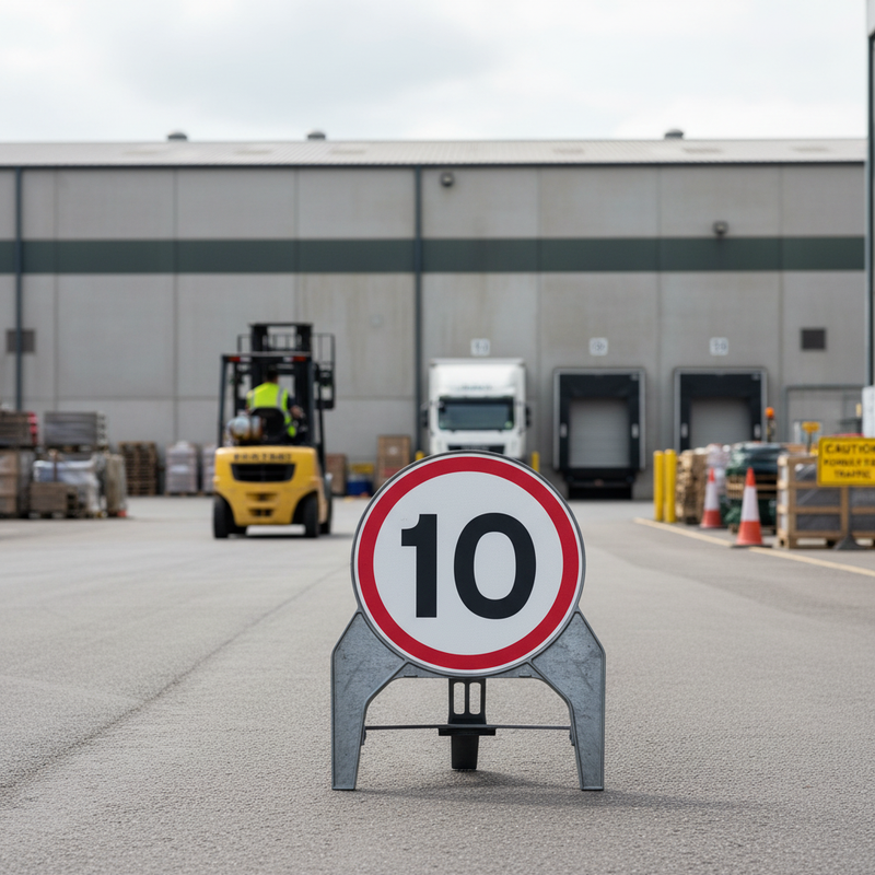 Gray Premium 10mph 750mm Q-Sign for Road Safety Management