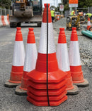 75cm One-Piece Traffic Cone with Reflective Sleeve, Pack of 5
