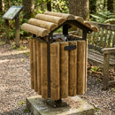Pressure-Treated Timber Half-Round Litter Bin – 90L, 1026mm Height