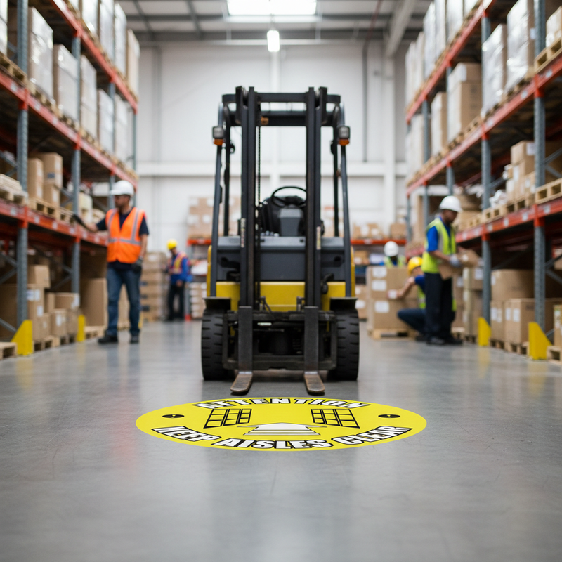 Dark Gray Premium Keep Aisles Clear Floor Sign - Slip Resistant Vinyl