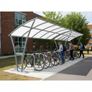 Dark Slate Gray Premium Open Sided Bike Shelter with Clear PETG Roof - 2m to 5m Extensions