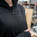 Women's Full-Zip Fleece Hoodie with Recycled Polyester - Black