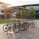 Dim Gray Heavy Duty Cycle Shelter with Galvanised Curved Roof - Extension Bays