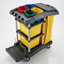Microfibre cleaning cart with 4 colour-coded buckets (view 2)
