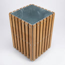 Square Slatted Open Top Litter Bin – 112 Litre Hardwood (view 2)