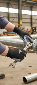 Rosy Brown Premium Nitrile Palm Coated Knitwrist Safety Gloves - 12 Pairs