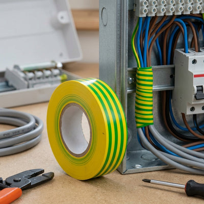 19mm Green & Yellow PVC Electrical Insulation Tape - 33m