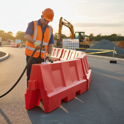 1.5 Metre Premium Water-Filled Stackable Road Safety Barrier