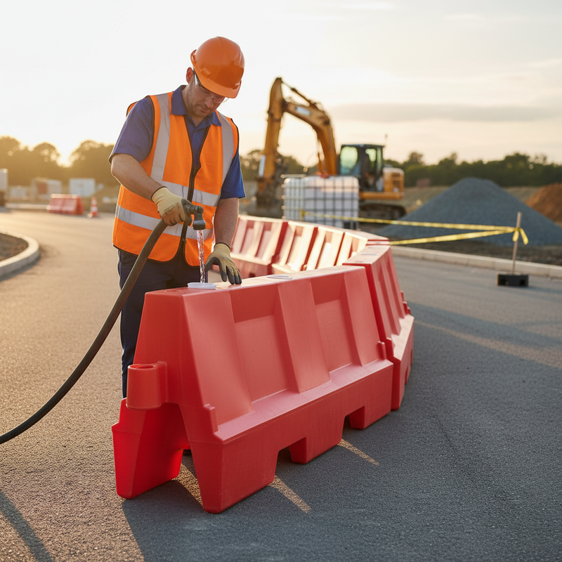 Rosy Brown 1.5 Metre Premium Water-Filled Stackable Road Safety Barrier