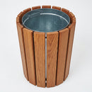 Circular timber litter bin, 60 litre capacity, oak (view 2)