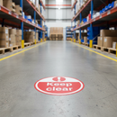 Dark Gray Premium Keep Clear Floor Sign - Red - Slip Resistant Safety Sign