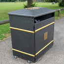 224 litre closed-top litter bin, glass fibre composite