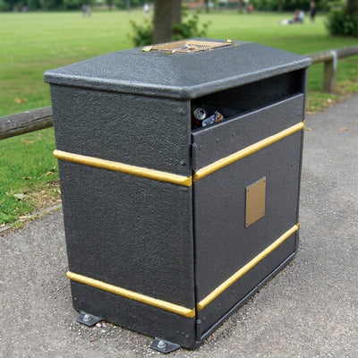 224 litre closed-top litter bin, glass fibre composite