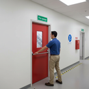 Gray Premium Fire Escape Safety Signs for Emergency Evacuation