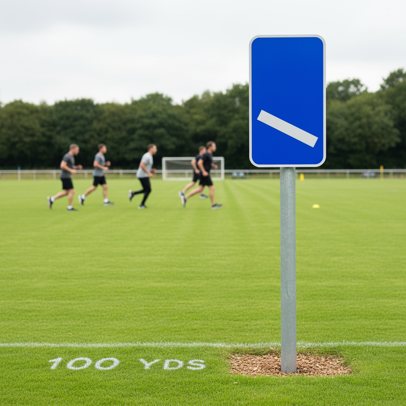 Yellow Green 825 Count Down Marker 100 Yards Sign Face | Wall & Post Mounted