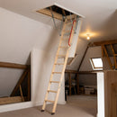 3-Section Wooden Loft Ladder with Insulated Hatch