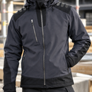 Softshell Work Jacket with Adjustable Hood - Dark Grey/Black (view 2)
