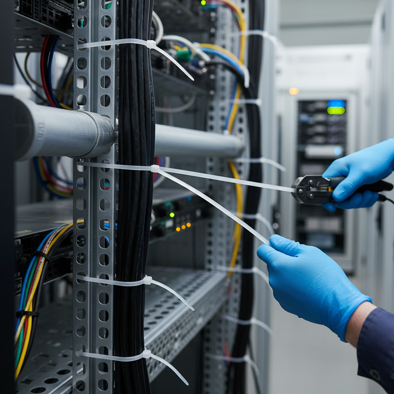 Dark Slate Gray Heavy Duty White Nylon Cable Ties 800mm x 7.6mm (Pack of 100)