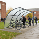 Rosy Brown Premium Cycle Shelter with Clear Roof & Integrated Bike Stands - 1m to 5m