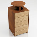 120 Litre Wood and Steel Litter Bin with Open Top (view 2)