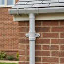 Traditional Downpipe Spare Socket 63mm Dia with Eared Fixings — RAL 7035 (in use)