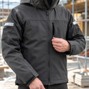 Softshell Work Jacket with Hood and Reinforced Elbows (view 2)