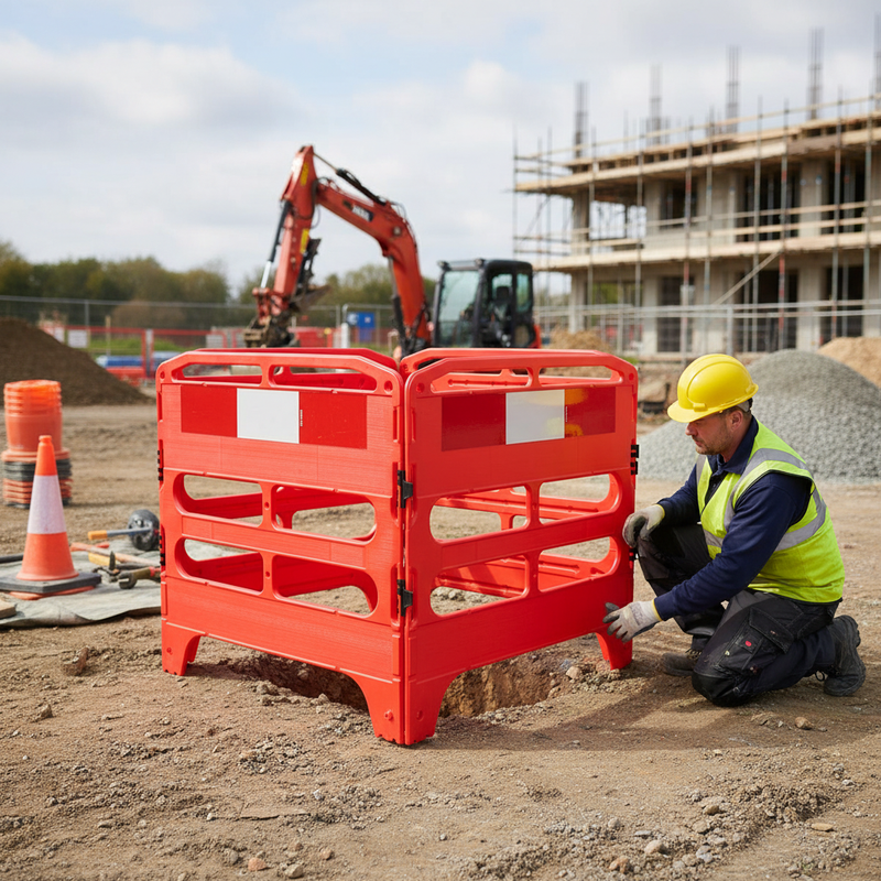 Gray Premium Utility Barrier Kit - Durable and Reflective for Indoor & Outdoor Use