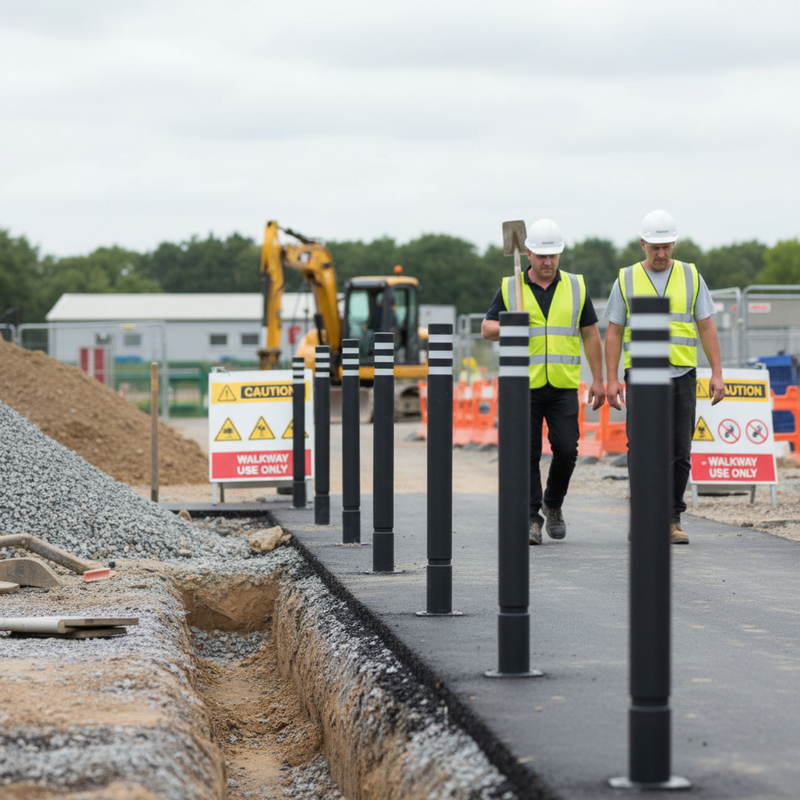 Gray Premium Plastic Marker Post for Path Marking and Demarcation