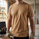 Loose Fit Cotton Crew Neck Work T-Shirt - Light Brown