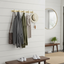 Premium Aluminium Wall Mounted Coat Rack with 4 Knurled Hooks and Brushed Brass Finish - Perfect for Home or Office