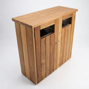 Slimline double hardwood bin with lockable doors (view 2)