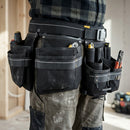 Heavy Duty Service Tool Belt with Reinforced Pouches - Black