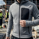 Insulated Fleece Work Hoodie with Chest Pocket - Grey/Black (view 2)