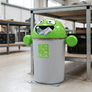84 litre recycling bin with coloured lid and grey base