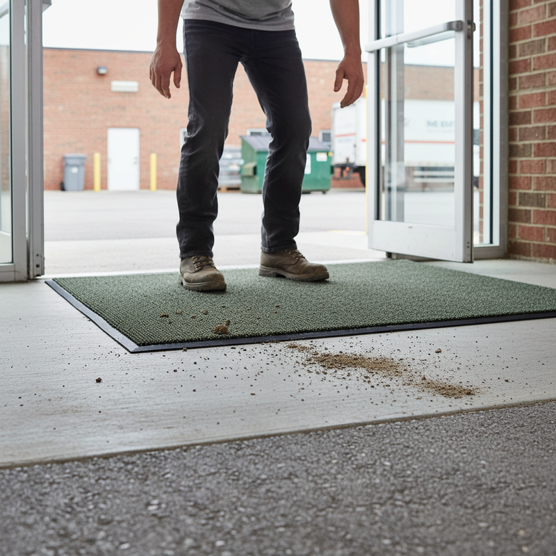 Gray Heavy Duty Scraper Mat - Green for Extreme Weather Conditions