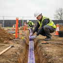 Dim Gray Professional Underground Warning Tape for Street Lighting Cables - 150mm x 365m