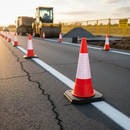 Dim Gray 750mm Heavy Duty 2-Piece Traffic Cone with High Durability