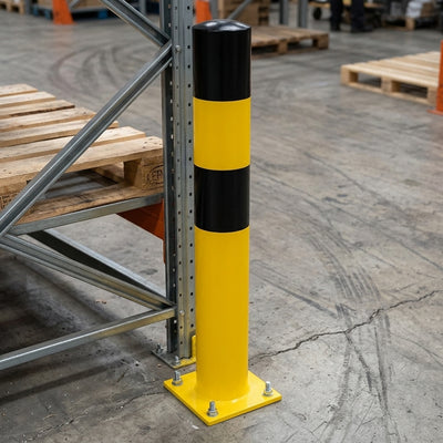 273 x 1200mm Heavy Duty Steel Bollard Yellow and Black