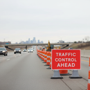 Light Gray Traffic Control Ahead High-Performance Cone Sign 1050 x 750mm