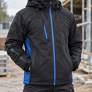 Insulated Weatherproof Winter Coat - Black/Cornflower Blue (view 2)