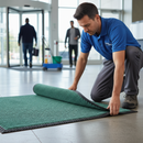 Gray Premium Ribbed Entrance Door Mat - Indoor Use - Green