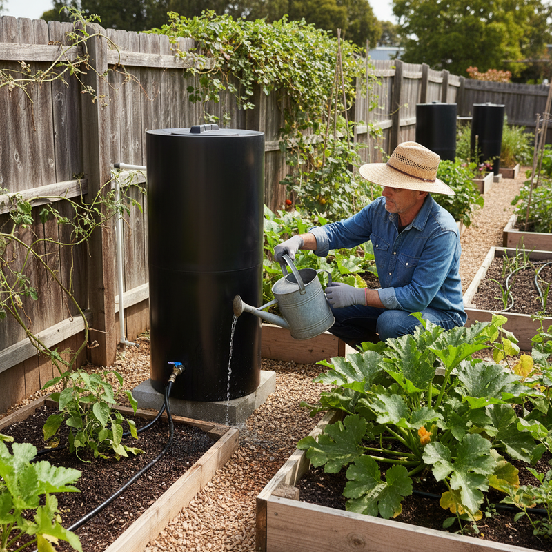 Dark Slate Gray Premium 150 Litre Cylindrical Water Tank - Compact and Frost Resistant