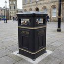 112-litre plastic litter bin with compass lid design