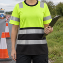 Women's Class 1 Visibility Crew Top - Hi-Vis Yellow/Black