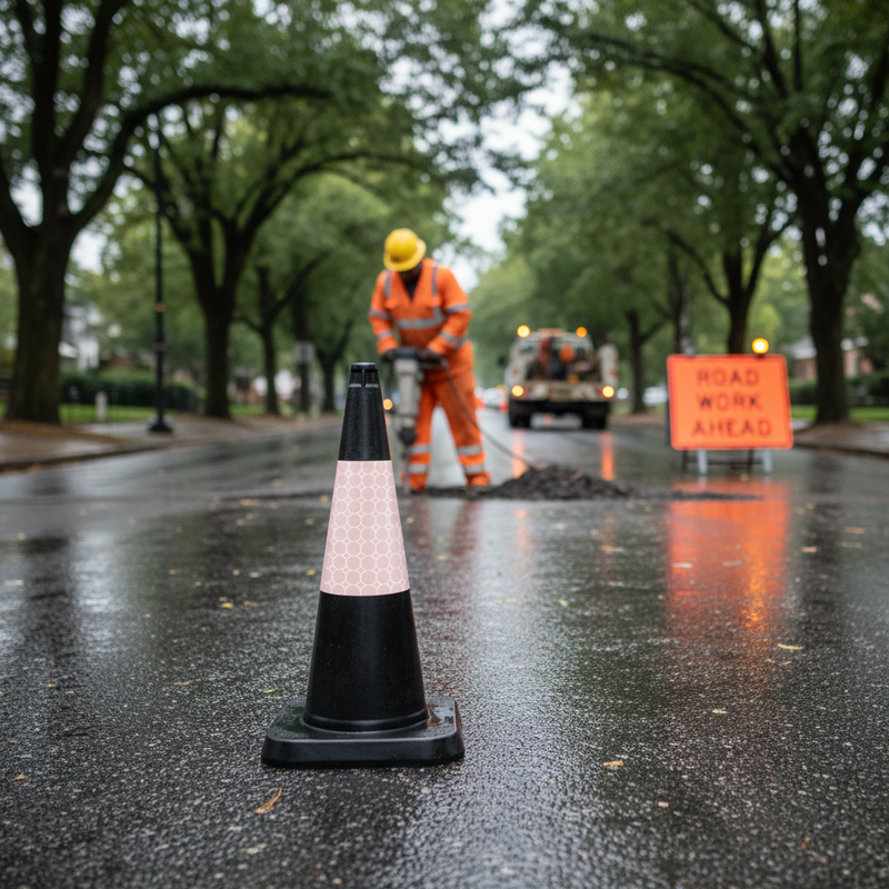 Dark Slate Gray Premium 750mm Traffic Cone with High Durability and Wind Resistance