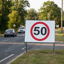 Dark Olive Green 50mph Heavy Duty Metal Sign Face - 750mm for Road Safety
