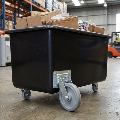 Recycled Polyethylene Tapered Mobile Bin 455L with Castors